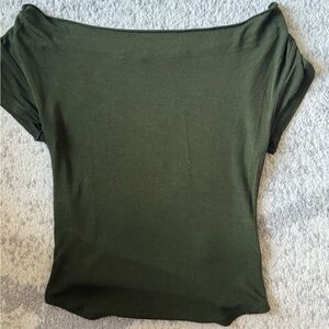Silence + Noise Dark Green Blouse
